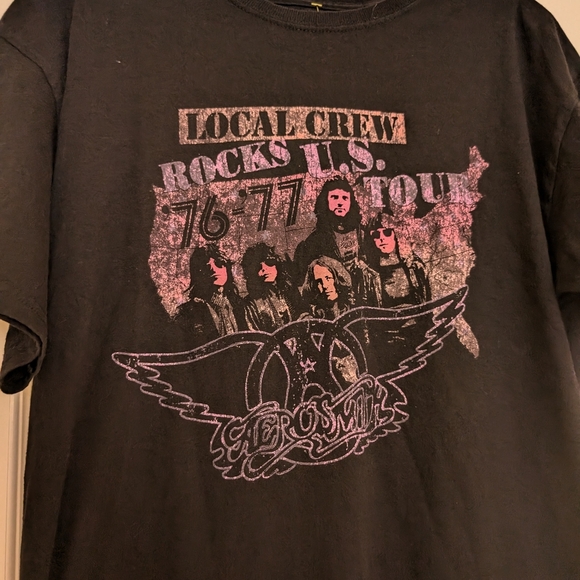 Aerosmith Black Graphic T-Shirt Tour Shirt Size Large - Picture 3 of 5